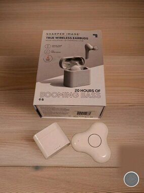 Lot of 2 True Wireless Earbuds - Sharper Image + Fidget Spinner - FOR PARTS
